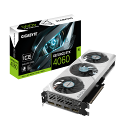 GV-N4060EAGLEOC ICE-8GD VGA GIGABYTE NVIDIA GeForce RTX 4060 EAGLE OC ICE 8G 8GB, GDDR6/128-bit, PCIe 4.0, 2xHDMI 2.1, 2xDP, 2-slot