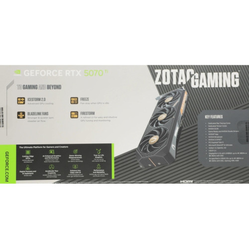 Видеокарта Zotac PCI-E 5.0 RTX 5070 Ti SOLID SFF OC NVIDIA GeForce RTX 5070TI 16Gb 256bit GDDR7 2482/28000 HDMIx1 DPx3 HDCP Ret