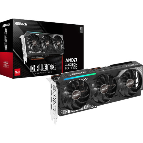 Видеокарта Asrock PCI-E 5.0 RX9070 CL 16G AMD Radeon RX 9070 16Gb 256bit GDDR6 2070/20000 HDMIx1 DPx3 HDCP Ret Видеокарта Asrock PCI-E 5.0 RX9070 CL 16G AMD Radeon RX 9070 16Gb 256bit GDDR6 2070/20000 HDMIx1 DPx3 HDCP Ret
