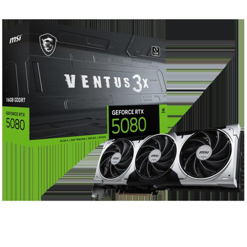 Видеокарта MSI PCIE16 RTX5080 16GB RTX 5080 16G VENTUS 3X PLUS