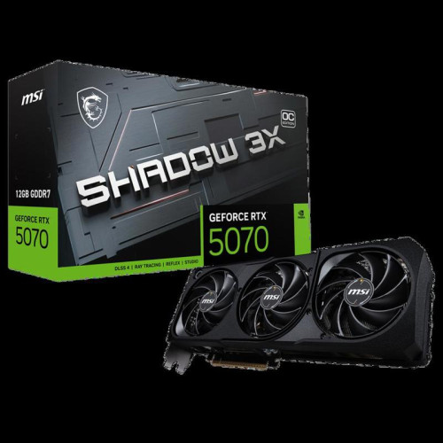 Видеокарта MSI PCI-E RTX 5070 12G SHADOW 3X OC NVIDIA GeForce RTX 5070 12Gb 192bit GDDR7 2542/28000 HDMIx1 DPx3 HDCP Ret