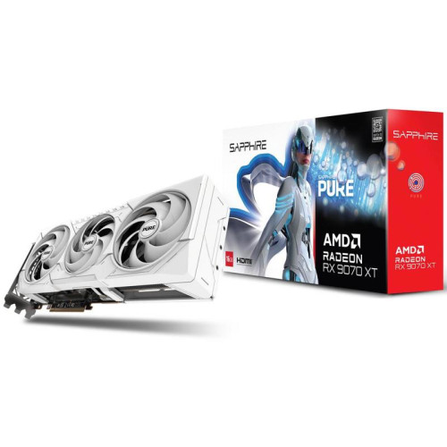 Видеокарта Sapphire RX9070XT PURE OC 16GB GDDR6 256bit 2xDP 2xHDMI 3FAN RTL