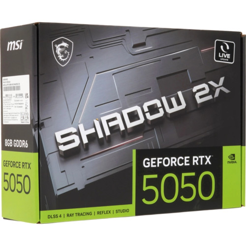 Видеокарта MSI PCI-E 5.0 RTX 5050 8G SHADOW 2X NVIDIA GeForce RTX 5050 8Gb 128bit GDDR6 2572/20000 HDMIx1 DPx3 HDCP Ret