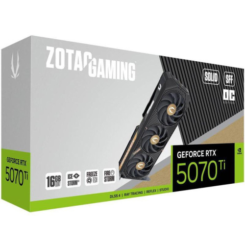 Видеокарта Zotac PCI-E 5.0 RTX 5070 Ti SOLID SFF OC NVIDIA GeForce RTX 5070TI 16Gb 256bit GDDR7 2482/28000 HDMIx1 DPx3 HDCP Ret