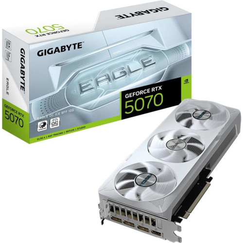 Видеокарта Gigabyte PCI-E GV-N5070EAGLEOC ICE-12GD 1.0 NVIDIA GeForce RTX 5070 12Gb 192bit GDDR7 2805/28000 HDMIx1 DPx3 HDCP Ret