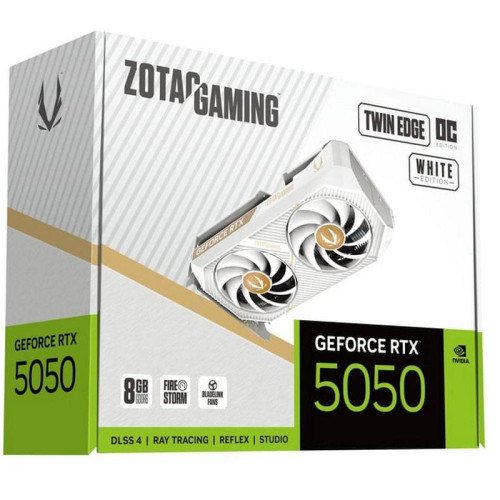 Видеокарта Zotac RTX5050 TWIN EDGE OC WHITE ED 8GB GDDR6 128bit 3xDP HDMI 2FAN MEDIUM PACK