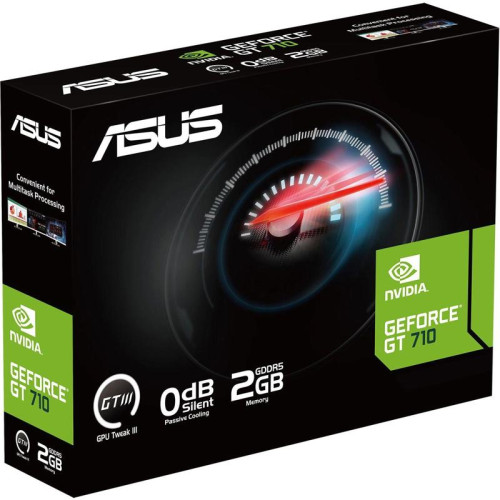 Видеокарта ASUS PCI-E GT710-SL-2GD5-BRK-EVO NVIDIA GeForce GT 710 2Gb 64bit GDDR5 954/5012 DVIx1 HDMIx1 CRTx1 HDCP Ret low profile [GT710-SL-2GD5-BRK-EVO]
