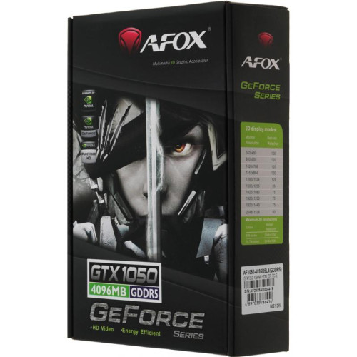 Видеокарта Afox PCI-E AF1050-4096D5L4 NVIDIA GeForce GTX 1050 4Gb 128bit GDDR5 1354/7000 HDMIx1 DPx1 HDCP Ret [AF1050-4096D5L4]
