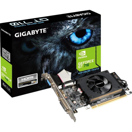 Видеокарта Gigabyte PCI-E GV-N710D3-2GL 2.0 NVIDIA GeForce GT 710 2Gb 64bit DDR3 954/1600 DVIx1 HDMIx1 CRTx1 HDCP Ret low profile [GV-N710D3-2GL 2.0]
