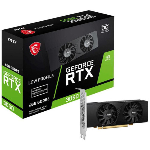 Видеокарта MSI PCI-E 4.0 RTX 3050 LP 6G OC NVIDIA GeForce RTX 3050 6Gb 96bit GDDR6 1492/14000 HDMIx2 DPx1 HDCP Ret low profile [RTX 3050 LP 6G OC]