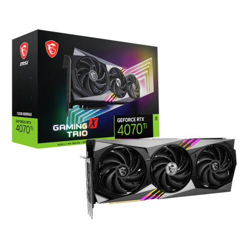 Видеокарта/ VGA MSI NVIDIA GeForce RTX 4070 Ti GAMING X TRIO 12G 12GB, GDDR6X/192-bit, PCIe 4.0, 1xHDMI 2.1, 3xDP, 3.1-slot