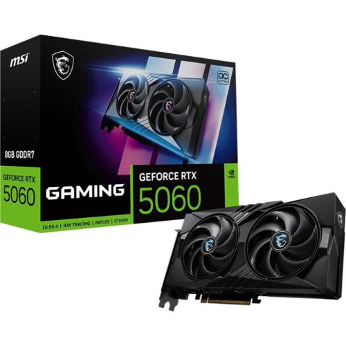Видеокарта MSI PCI-E 5.0 RTX 5060 8G GAMING OC NVIDIA GeForce RTX 5060 8Gb 128bit GDDR7 2640/28000 HDMIx1 DPx3 HDCP Ret