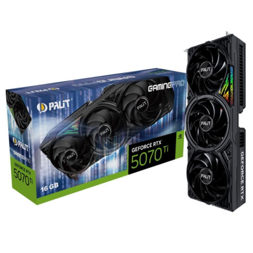 Видеокарта Palit PCI-E RTX5070Ti GAMINGPRO NVIDIA GeForce RTX 5070TI 16Gb 256bit GDDR7 2295/28000 HDMIx1 DPx3 HDCP Ret