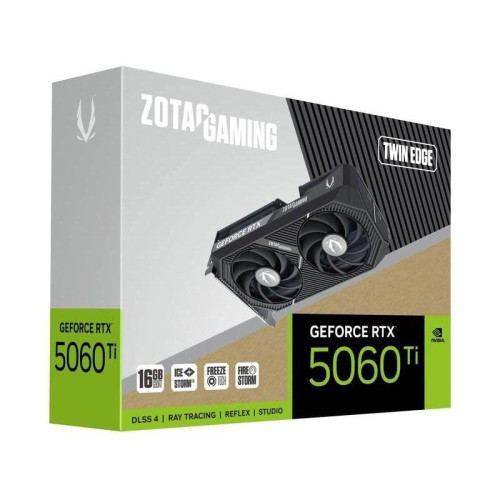 Видеокарта Zotac PCI-E 5.0 RTX 5060TI 16GB TWIN EDGE NVIDIA GeForce RTX 5060TI 16Gb 128bit GDDR7 2572/28000 HDMIx1 DPx3 HDCP Ret