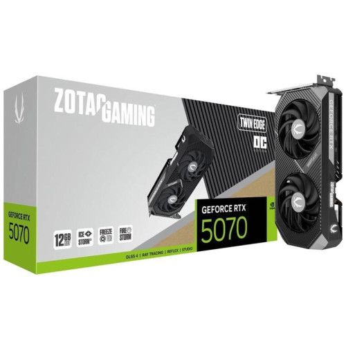 Видеокарта Zotac PCI-E 5.0 RTX 5070 TWIN EDGE OC NVIDIA GeForce RTX 5070 12Gb 192bit GDDR7 2542/28000 HDMIx1 DPx3 HDCP Ret