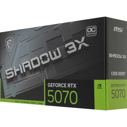 Видеокарта MSI PCI-E RTX 5070 12G SHADOW 3X OC NVIDIA GeForce RTX 5070 12Gb 192bit GDDR7 2542/28000 HDMIx1 DPx3 HDCP Ret