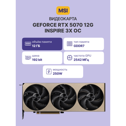 Видеокарта/ GeForce RTX 5070 12G INSPIRE 3X OC