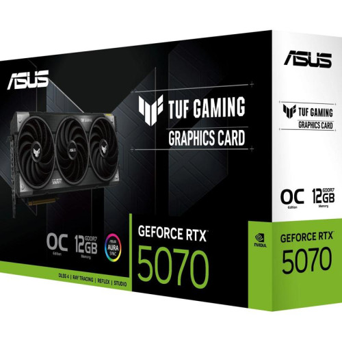 Видеокарта Asus PCI-E TUF-RTX5070-O12G-GAMING NVIDIA GeForce RTX 5070 12Gb 192bit GDDR7 2640/28000 HDMIx2 DPx3 HDCP Ret