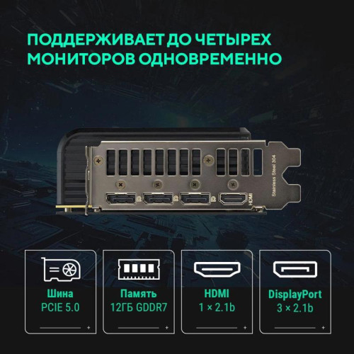 Видеокарта Asus PCI-E PRIME-RTX5070-O12G NVIDIA GeForce RTX 5070 12Gb 192bit GDDR7 2640/28000 HDMIx2 DPx3 HDCP Ret