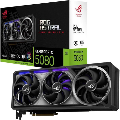 Видеокарта Asus PCI-E ROG-ASTRAL-RTX5080-O16G-GAMING NVIDIA GeForce RTX 5080 16Gb 256bit GDDR7 2760/30000 HDMIx2 DPx3 HDCP Ret