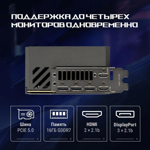 Видеокарта Asus PCI-E ROG-ASTRAL-RTX5080-O16G-GAMING NVIDIA GeForce RTX 5080 16Gb 256bit GDDR7 2760/30000 HDMIx2 DPx3 HDCP Ret