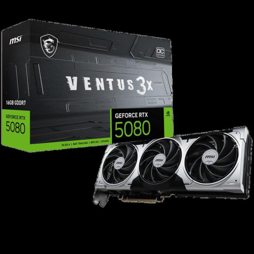 Видеокарта MSI PCIE16 RTX5080 16GB RTX 5080 16G VENTUS 3X OC PLUS