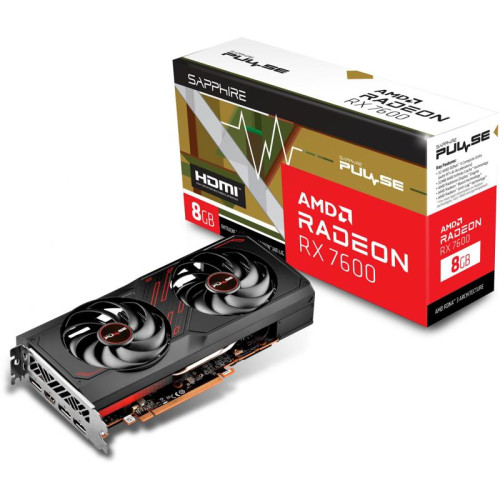 Видеокарта Sapphire PCI-E 4.0 11324-01-20G PULSE RX 7600 GAMING AMD Radeon RX 7600 8Gb 128bit GDDR6 2355/17500 HDMIx1 DPx3 HDCP Ret [11324-01-20G]