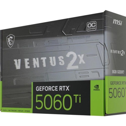 Видеокарта MSI PCI-E 5.0 RTX 5060 Ti 8G VENTUS 2X OC PLUS NVIDIA GeForce RTX 5060TI 8Gb 128bit GDDR7 2617/28000 HDMIx1 DPx3 HDCP Ret