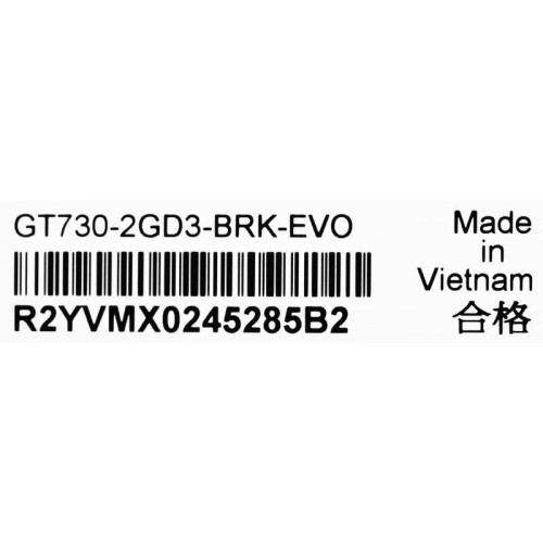 Видеокарта ASUS PCI-E GT730-2GD3-BRK-EVO NVIDIA GeForce GT 730 2Gb 64bit DDR3 902/1800 DVIx1 HDMIx1 CRTx1 HDCP Ret [GT730-2GD3-BRK-EVO]