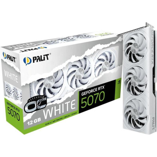 Видеокарта Palit PCI-E 5.0 PA-RTX5070 WHITE OC NVIDIA GeForce RTX 5070 12Gb 192bit GDDR7 2325/28000 HDMIx1 DPx3 HDCP Ret