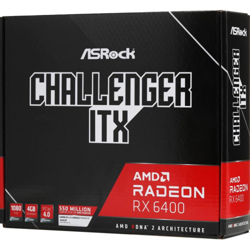 Видеокарта Asrock PCI-E 4.0 RX6400 CLI 4G AMD Radeon RX 6400 4Gb 64bit GDDR6 1923/16000 HDMIx1 DPx1 HDCP Ret [RX6400 CLI 4G]