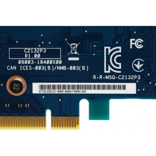 Видеокарта ASUS PCI-E GT730-2GD3-BRK-EVO NVIDIA GeForce GT 730 2Gb 64bit DDR3 902/1800 DVIx1 HDMIx1 CRTx1 HDCP Ret [GT730-2GD3-BRK-EVO]