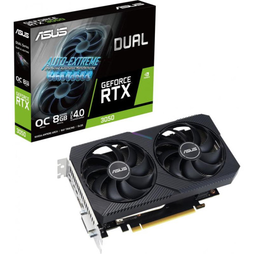 Видеокарта ASUS PCI-E 4.0 DUAL-RTX3050-O8G-V2 NVIDIA GeForce RTX 3050 8Gb 128bit GDDR6 1822/14000 DVIx1 HDMIx1 DPx1 HDCP Ret [DUAL-RTX3050-O8G-V2]