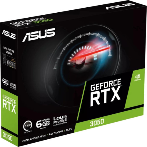 Видеокарта ASUS PCI-E 4.0 RTX3050-O6G-LP-BRK NVIDIA GeForce RTX 3050 6Gb 96bit GDDR6 1507/14000 DVIx1 HDMIx1 DPx1 HDCP Ret low profile [RTX3050-O6G-LP-BRK]