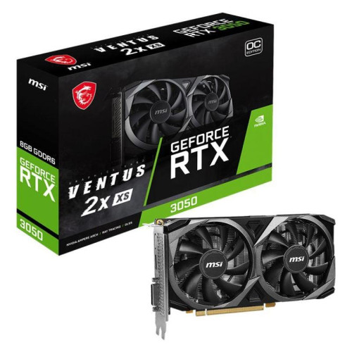 Видеокарта MSI PCI-E 4.0 RTX 3050 VENTUS 2X XS 8G OC NVIDIA GeForce RTX 3050 8Gb 128bit GDDR6 1807/14000 DVIx1 HDMIx1 DPx1 HDCP Ret [RTX 3050 VENTUS 2X XS 8G OC]