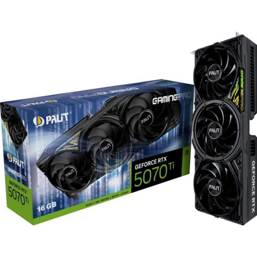 Видеокарта Palit PCI-E 5.0 RTX5070Ti GAMINGPRO NVIDIA GeForce RTX 5070TI 16Gb 256bit GDDR7 2295/28000 HDMIx1 DPx3 HDCP Ret