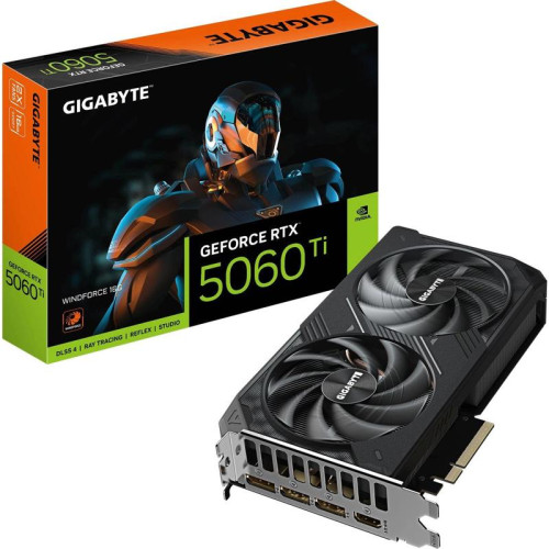 Видеокарта Gigabyte PCI-E 5.0 GV-N506TWF2-16GD 1.0 NVIDIA GeForce RTX 5060TI 16Gb 128bit GDDR7 2572/28000 HDMIx1 DPx3 HDCP Ret