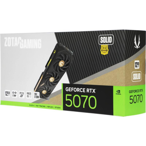 Видеокарта Zotac PCI-E 5.0 RTX 5070 SOLID NVIDIA GeForce RTX 5070 12Gb 192bit GDDR7 2512/28000 HDMIx1 DPx3 HDCP Ret
