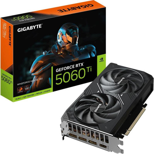 Видеокарта Gigabyte PCI-E 5.0 GV-N506TWF2MAX OC-16GD 1.0 NVIDIA GeForce RTX 5060TI 16Gb 128bit GDDR7 2587/28000 HDMIx1 DPx3 HDCP Ret