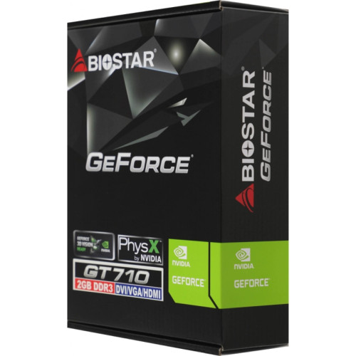 Видеокарта Biostar PCI-E GT710-2GB D3 LP NVIDIA GeForce GT 710 2Gb 64bit DDR3 954/1333 DVIx1 HDMIx1 CRTx1 HDCP Ret low profile [VN7103THX6]