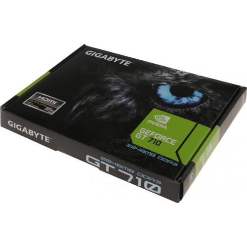 Видеокарта Gigabyte PCI-E GV-N710D3-2GL 2.0 NVIDIA GeForce GT 710 2Gb 64bit DDR3 954/1600 DVIx1 HDMIx1 CRTx1 HDCP Ret low profile [GV-N710D3-2GL 2.0]