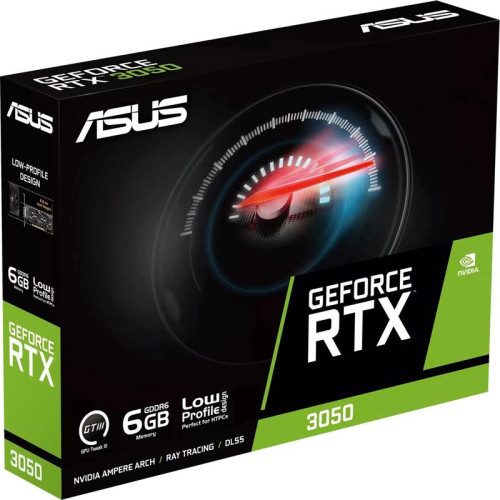 Видеокарта ASUS PCI-E 4.0 RTX3050-O6G-LP-BRK NVIDIA GeForce RTX 3050 6Gb 96bit GDDR6 1507/14000 DVIx1 HDMIx1 DPx1 HDCP Ret low profile [RTX3050-O6G-LP-BRK]