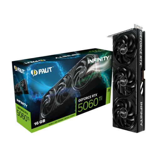 Видеокарта Palit PCI-E 5.0 RTX5060Ti INFINITY 3 NVIDIA GeForce RTX 5060TI 16Gb 128bit GDDR7 2407/28000 HDMIx1 DPx3 HDCP Ret Видеокарта Palit PCI-E 5.0 RTX5060Ti INFINITY 3 NVIDIA GeForce RTX 5060TI 16Gb 128bit GDDR7 2407/28000 HDMIx1 DPx3 HDCP Ret