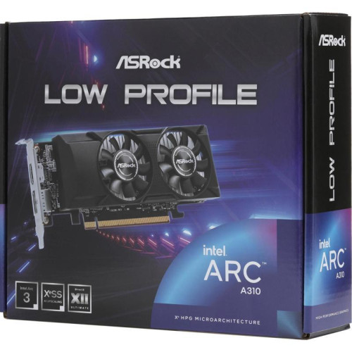 Видеокарта Asrock PCI-E 4.0 A310 LP 4G INTEL ARC A310 4Gb 64bit GDDR6 2000/15500 HDMIx1 DPx1 HDCP Ret low profile [A310 LP 4G]