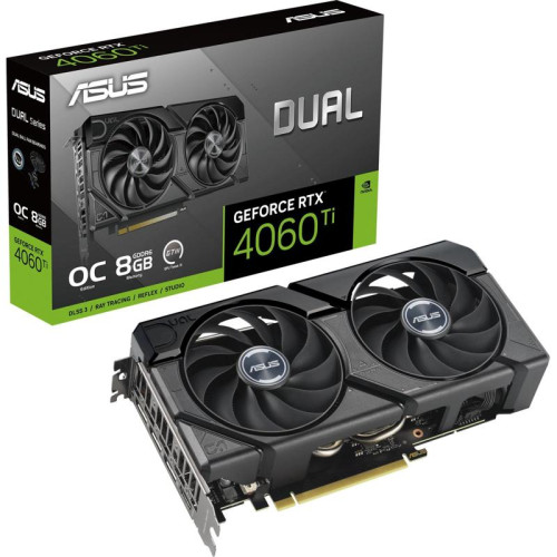 Видеокарта ASUS PCI-E 4.0 DUAL-RTX4060TI-O8G-EVO NVIDIA GeForce RTX 4060TI 8Gb 128bit GDDR6 2565/18000 HDMIx1 DPx3 HDCP Ret [DUAL-RTX4060TI-O8G-EVO]