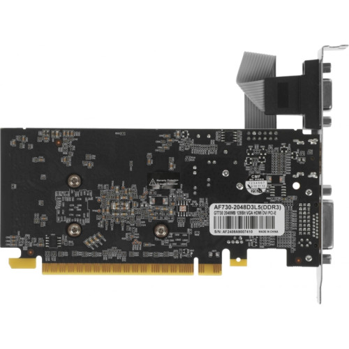 Видеокарта Afox PCI-E AF730-2048D3L5 NVIDIA GeForce GT 730 2Gb 64bit GDDR3 900/1333 DVIx1 HDMIx1 CRTx1 HDCP Ret low profile [AF730-2048D3L5]
