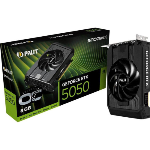 Видеокарта Palit PCI-E 5.0 PA-RTX5050 STORMX OC NVIDIA GeForce RTX 5050 8Gb 128bit GDDR6 2317/20000 HDMIx1 DPx3 HDCP Ret