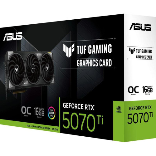 Видеокарта Asus PCI-E TUF-RTX5070TI-O16G-GAMING NVIDIA GeForce RTX 5070TI 16Gb 256bit GDDR7 2640/23000 HDMIx2 DPx3 HDCP Ret