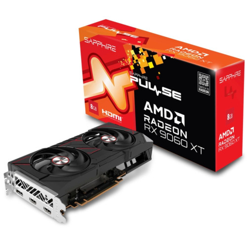 Видеокарта Sapphire PCI-E 5.0 11350-04-20G PULSE AMD RADEON RX 9060 XT GAMING OC 8GB DUAL AMD Radeon RX 9060XT 8Gb 128bit GDDR6 2700/20000 HDMIx2 DPx1 HDCP Ret