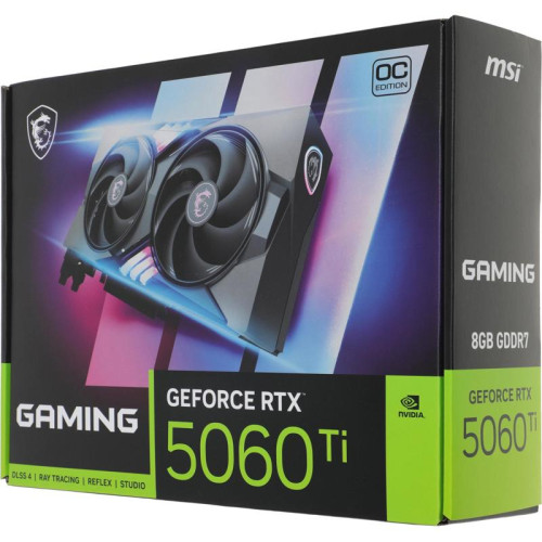 Видеокарта MSI PCI-E 5.0 RTX 5060TI 8G GAMING OC NVIDIA GeForce RTX 5060TI 8Gb 128bit GDDR7 2647/28000 HDMIx1 DPx3 HDCP Ret
